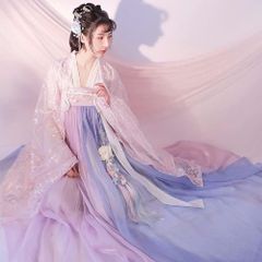 漢服　レディース　中華服　仙女服　写真撮影　宮廷風 古風　伝統的　コスプレ衣装　刺繍　美人服 パーティードレス コスプレ 仮装　学園祭　おしゃれ　優雅　（M）
