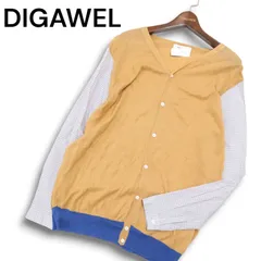 DIGAWEL ディガウェル 通年 クレイジー切替★ チェック  長袖 Vネック カーディガン 羽織り Sz.1 メンズ 日本製のサムネイル