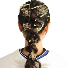 大人気　振袖 造花 七五三 和装 浴衣 和風 振り袖 金箔風ドライフラワー ヘア 飾り 卒業式 着物 髪飾り お正月 成人式用髪飾り シルバー ゴールド 前撮りリボン 水引き 結婚式 袴 着物 浴衣 [Olcana] ブライダル 花嫁 ヘッドドレス ヘッドパー
