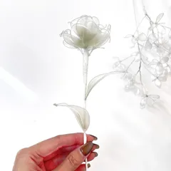 【単品販売】薔薇（グリーングラデ/パール）１本　f3044