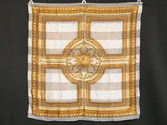 ■美品■ ChristianDior ディオール シルク100% 総柄 大判 スカーフ ストール ショール レディース グレー系×マルチカラー DI4097