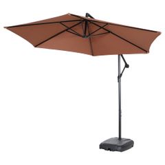直径300cm 30+UPF紫外線 対策角度調整 専用ベース付き パラソル ガーデンパラソル 風に強い 大型 円形 ビーチパラソル ガーデニング 庭 キャンプ 日傘 家庭での使用 商業利用 海辺 プール 海の家【ブラウン】 