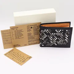 良品 箱付 ディーゼル 折り財布 カードポケット×3 黒 NKG