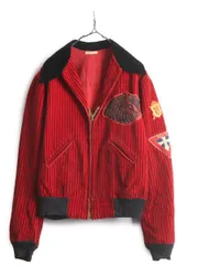 【お得なクーポン配布中!】 30s ★ ベルベット 針抜き スポ―ツ ジャケット メンズ S 30年代 ヴィンテージ スポジャケ インディアンヘッド ベロア ハトメ コの字 赤 黒