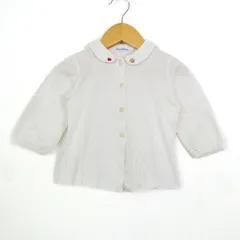 ファミリア ブラウス シャツ トップス 長袖 丸襟 ベビー 女の子用 80サイズ ホワイト Familiar 【中古】