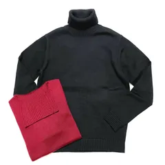 TOMORROWLAND トゥモローランド メンズ ニット / メリノウール ミドルゲージ タートルネックニット ボルドー ブラック / セーター 長袖 秋 冬 / 63-02-34-02602