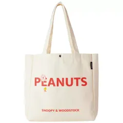 【中古】雑貨 ロゴ＆ウッドストック BIGトートバッグ 「PEANUTS(SNOOPY)」 リンネル 2022年5月号付録