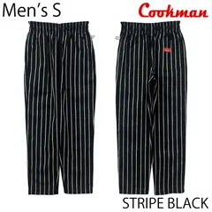 【USED／メンズS】COOKMAN シェフパンツ ストライプ ブラック