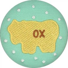 [중고] 배지·핀즈 OX(오우시) 자수 캔 배지 [이치반 쿠지 타베코 도부츠 꿈 가득 컬렉션] E상