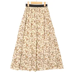 GU ジーユー 通年 花柄 フラワー総柄★ フレア ロング マキシ スカート Sz.S レディース