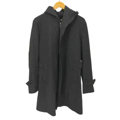 エーケイエム AKM DOBBY STRETCH WRAP HOODED COAT BLACK/NAVY メンズ JPN：M のサムネイル