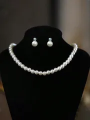 ジュエリー レディース ネックレス セット 3点セット クラシックフェイクパール ネックレスピアスセット、女性 日常着に適し、母親、彼女への完璧なギフト