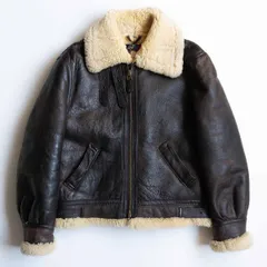 美品/希少 schott フライトジャケット　B-3 ブラック　ロゴ金具　44 米国製】schott フライトジャケット B-3 羊革 ボア ブラック 38
