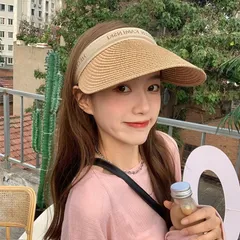 サンバイザー レディース 麦わら帽子 つば広 紫外線 UVカット帽子 ハット 母の日 日よけ 女優帽 春夏 旅行 キャップ 自転車 プレゼント ccmvm0915p228