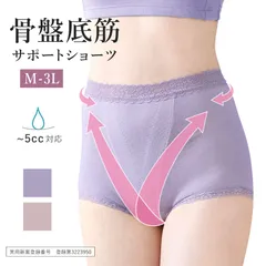 骨盤底筋サポートショーツ 単品 吸水5cc ちょいモレ 骨盤底筋パンツ 大きいサイズ 産後 女性用 失禁 尿漏れ 綿 コットン