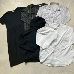 【まとめ売り】CINEMA CLUB シンプル ブラック ワンピース シャツ レディースMサイズ 5点セット