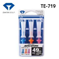ダイヤゴルフ エアロスパークティーエキストラロング 3本入 TE-719 DAIYA GOLF AERO SOARK 全長94mm ブルー オレンジ ピンク 首振り機能のサムネイル