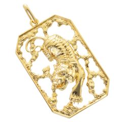 ペンダントトップ メンズ 18金 K18 虎 タイガー 地金 ペンダントトップ ゴールド 大きめ ネックレスヘッド 男性用 刻印入り【人気アイテム】