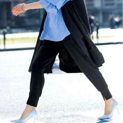 UNFILO アンフィーロ 最愛ジョグパン パンツ ストレッチ 裾リブ 裾スリット ジャージー素材 ウエストゴム オンワード ブラック 黒 サイズXS レディース 有明ガーデンrecollect店 18 No.556H