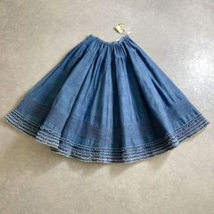 PLEATS PLEASEネイビー プリーツ刺繍コットン切替スカート - メルカリ