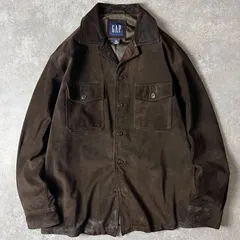 90s〜 GAP スエードシャツジャケット　ブラウン　オールドギャップ ギャップ 90s オールド 紺タグ スエード シャツジャケット S