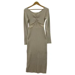 ROYAL PARTY ロイヤルパーティー アンダーレーススリットタイトワンピース sizeFS/ベージュ