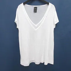ソブ sov. ダブスタ 半袖 Tシャツ カットソー レイヤード調 Vネック F 白系 ホワイト 日本製 シースルー 透け感 無地のサムネイル