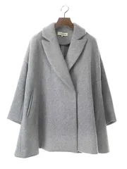 ENFOLD エンフォルド 14AW ショートビーバーAラインコート グレー 36のサムネイル