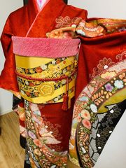 振袖 フルセット鞠と竹柄 金彩 華やか - メルカリ
