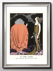 ジョルジュ・バルビエ、希少画集画・特殊紙、新品高級額装付、状態良好 ジョルジュ・バルビエ、希少画集画・特殊紙、新品高級額装付