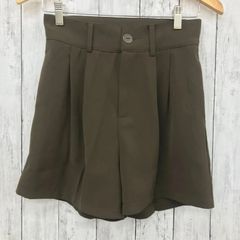 【 me+em select 】ミームセレクト 太ベルトハイウエストカラータックスラックスショートパンツ Mサイズ