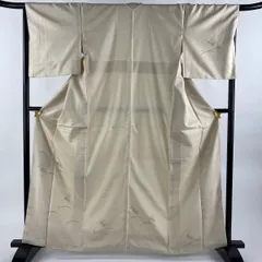 小紋 露芝に兎 消炭色 正絹 反物