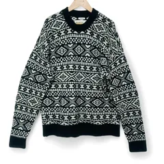 アバクロンビーアンドフィッチ　ニット・セーター　長袖　Mサイズ　白×黒　柄