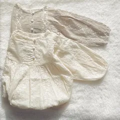 韓国子供服　刺繍生地　ロンパース　ベビードレス