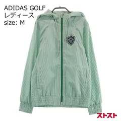 ADIDAS GOLF アディダスゴルフ A04178 2WAY ジップパーカー ストライプ柄 グリーン系 M [240101144591]