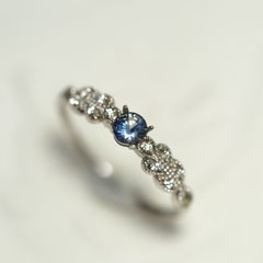 パライバトルマリン ブラジル産 リング 0.1ct D0.02ct k18 CGL産地鑑書 