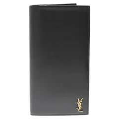 SAINT LAURENT PARIS (サンローランパリ) タイニーモノグラム ブラック レザー ロングウォレット 2つ折り長財布 ブラック 607746のサムネイル
