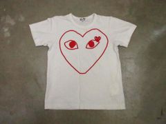 PLAY COMME des GARCONS プレイ コムデギャルソン プリント Tシャツ sizeM/白 ■■レディース