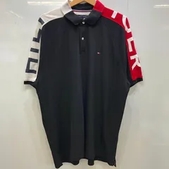 00`s~ TOMMY HILFIGER  00年代 トミーヒルフィガー CUSTOM FIT 半袖 ポロシャツ ワンポイント刺繡 オーバーサイズ ビッグシルエット インド製 XLサイズ ネイビー