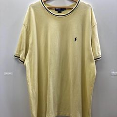 Polo by Ralph Lauren ポロバイラルフローレン 半袖 ワンポイント刺繍 ポニー クールネック リンガーT Tシャツ フィリピン製 メンズ XXL イエロー