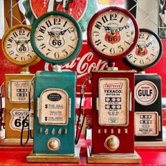 新品 🇺🇸ガスポンプ テーブル クロック GAS PUMP TABLE CLOCK 置時計 アメリカン雑貨 インテリア レトロ ヴィンテージ ガレージ 置き物 置き時計 ROUTE66 ルート66 TEXACO テキサコ GULF ガルフ