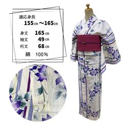 超美品 綿 現代浴衣 165裄63.5 綿紅梅 金魚 出目金 水色 赤 トール