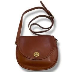 COACH コーチ OLD COACH レザーショルダーバック H5C-9981 ヴィンテージ エイジング ターンロック式金具 カジュアル使い シンプル使い アメリカ製 キャメル レディース ゴーゴー古着セントラルパーク名古屋店No.367Y