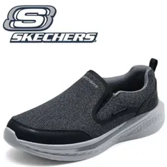 スケッチャーズ スリッポン メンズ 黒 スニーカー 新作 SKECHERS ゴーウォーク 軽量 ブラック シューズ 滑りにくい靴 goウォーク おしゃれ ブランド 脱ぎ履きしやすい すぐ履ける 軽い MENS USA STREET WEAR 210808