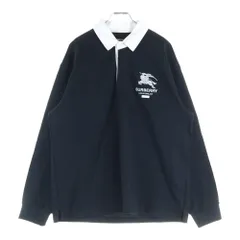 Burberry ラガーシャツ 黒 長袖　シュプリーム　バーバリー　L Supreme シュプリーム 22SS × BURBERRY Rugby バーバリー ラグビー