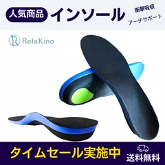 インソール 中敷き 衝撃吸収 アーチサポート 土踏まず メンズ レディース Rela Kino ブラック
