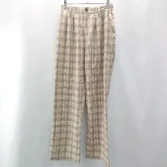 ◇ emi+ エミプラス チェック柄 バックウェストゴム ストレートパンツ サイズM グレー ブラウン パープル レディース E  【1402280004201】