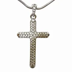 スワロフスキー　クロス　クリスタル　ブランド小物　ネックレス　レディース　美品