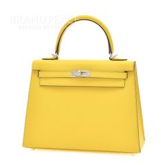 エルメス ケリー25 外縫い エプソン ジョーヌナプル シルバー金具 U刻印