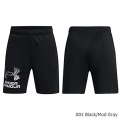 アンダーアーマー 1383333 ジュニア キッズ トレーニング ウェア ボトムス ハーフパンツ ブラック×グレー YL